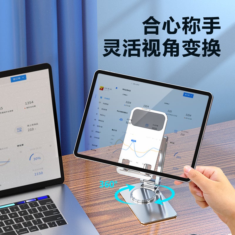 Metal Aluminum Alloy Rotating Phone Stand Foldable Desktop Phone Holder Lazy Portable Tablet Support Stand Pad - Image 3